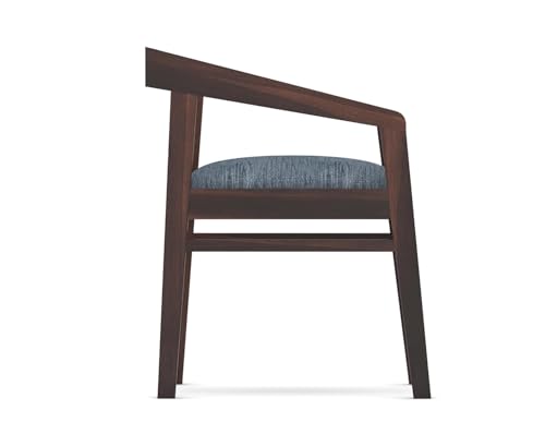 Image of SUNCOM Solid Sheesham Wood Arm Chair Set of 1 for Living Room| Wooden Dining Chair | Home Dining Room Furniture (Walnut Finish, 1 Chairs)