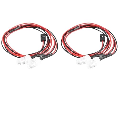 Juego de 2 luces blancas de 8mm para coche RC ideal para carreras nocturnas de camiones 1/10