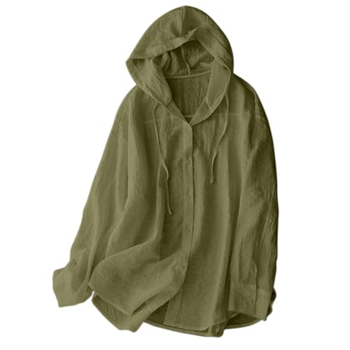 Womens Long Sleeve Hoodie Sweatshirts Sun Protection Button Up Lightweight Beach Cover Up Comfy Hooded Shirts