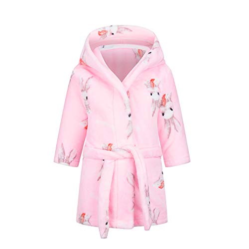 Image of DELEY Children's Bathrobe Boys Girls Hoodie Robes Toddler Soft Pajamas Sleepwear