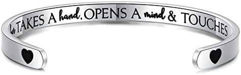 CERSLIMO Teacher Thank You Gifts for Women Bracelets- Teacher Appreciation Cuff Bangle from Students End of Year Christmas Gifts, 2023 Retirement Gifts for Teacher