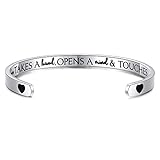 CERSLIMO Teacher Thank You Gifts for Women Bracelets- Teacher Appreciation Cuff Bangle from Students