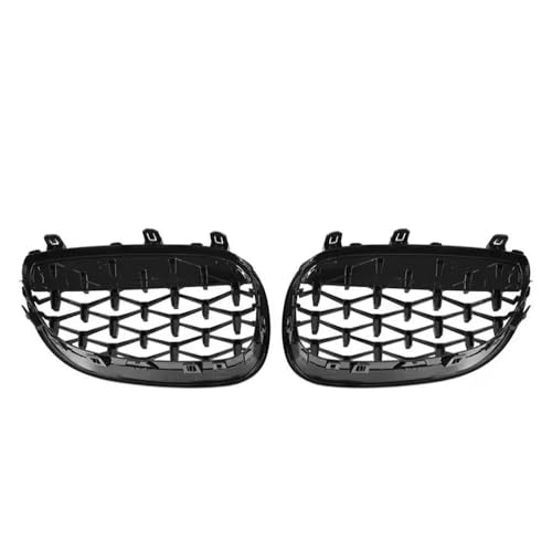 Grilles de capot pour BMW Série 5 E60 E61 M5 style diamant chrome noir