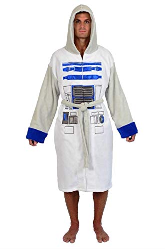 Star Wars White Grey R2D2 Fleece Robe (One Size)