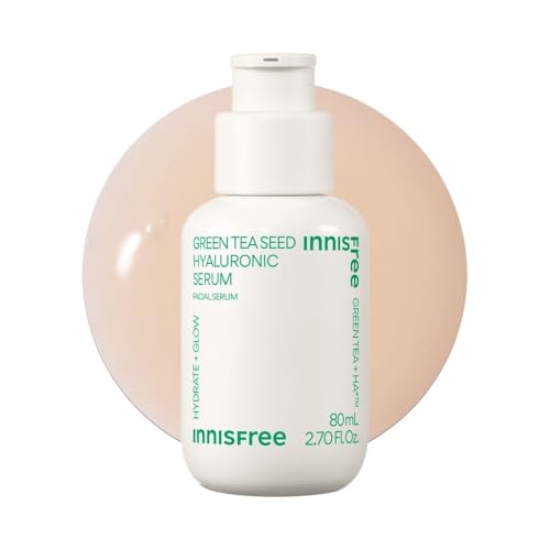 INNISFREE Green Tea Seed Hyaluronic Serum, Hydrating & Moisturising Korean Skincare, Strengthening Skin Barrier, for Dry & Sensitive Skin, 80ml