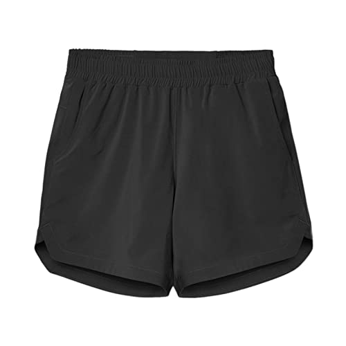 Wabtum Men Summer Shorts, Men 5" Running Shorts Quick Dry Athletic Shorts Breathable Workout Gym Shorts With Back Pocket Black #TOP1