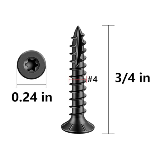 Image of Wensilon #4 * 3 /4 inch Black Deck Screws 2917pcs 5 lbs 3x19mm