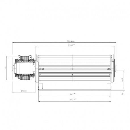 Ventilador tangencial EBM QLN65/0024A59-3025LH-81 Motor Izquierdo