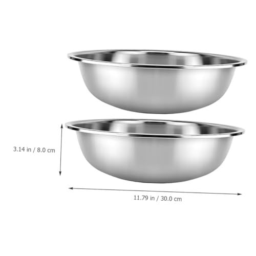 Set de 2 Tazones de Acero Inoxidable para Lavar Verduras 30x30x8 cm miniatura 4