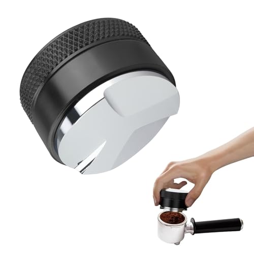 KINHARD Tamper 53mm Distribuidor Cafe, Prensador de Cafe Ajustable en Aleación de Aluminio, Accesorios Cafetera Desmontable, Ideal para Barista Accesorios en Casa, Oficina, Camping y Cafeterías