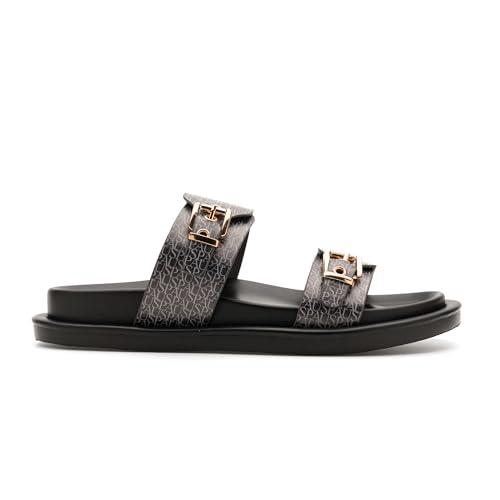 Image of U.S. POLO ASSN. Maria Black Footbed Flats With Monogram Logo