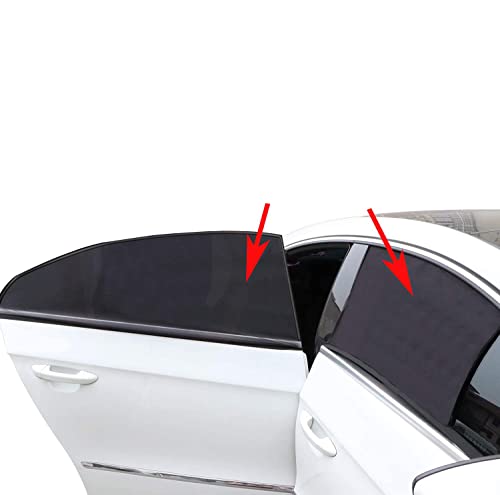 Car Window Sun Shade, 2 PCS Double Layer Design Car Rear Window Breathable Sunshade (Front 2 Pack,Rear 2 Pack)