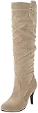  Bigtree High Heel Kniehöhe Stiefel Frauen Herbst Winter Casual Oberschenkel Höhe Stiefel Ziehen auf Stiletto Bequeme Lange Stiefel Beige