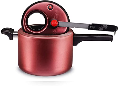 MTA PANELA DE PRESSAO COR CEREJA FECHAMENTO INTERNO COM VISOR DE VIDRO N°20/4,5L - DE ALUMINIO COM A