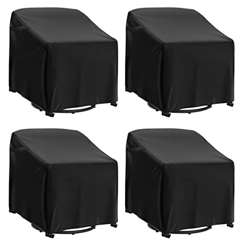 Egis 4 Pack Waterproof Outdoor Swivel Lounge Chair Patio Furniture Cover (37.5 W X 39.25 D X 38.5) Black Chair Cover-08 #TOP21
