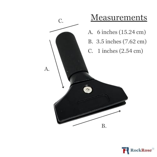 Image of RockRose Elite 6 inch Cast Aluminum Squeegee - Sturdy, Long-Handle Anti-Slip Grip Precision Blade Change with Allen Wrench Professional Window Tint Application Tool-1 Unit
