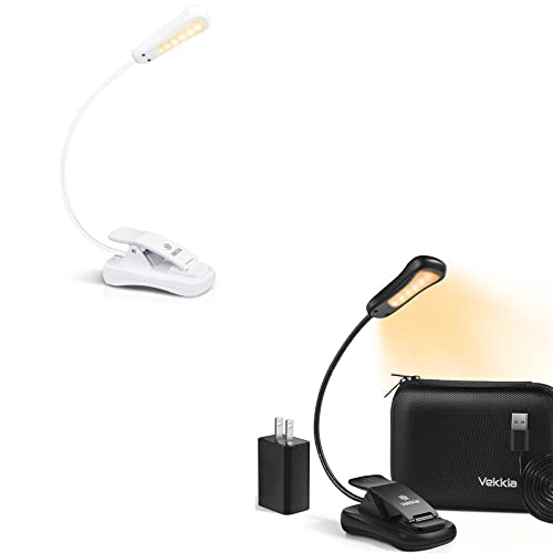 Vekkia LED Book Light Set Series, Travel Case,Cable,Wall Charger Incl.)