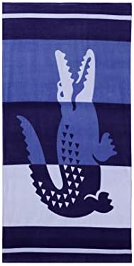Lacoste Duke Blue 100% Cotton Large Beach Towel, Ultra-Absorbent & Fast-Drying, Machine Washable, 36" W x 72" L