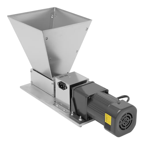 Stainless Steel Electric Grain Grinder, Commercial Grain Mill G-rinder with 4.23qt Hopper, Electric Grain Mill Grinder, Adjustable Rollers (0-0.1in), 20kg(44lbs)/h, Waterproof Power Interface, Silver