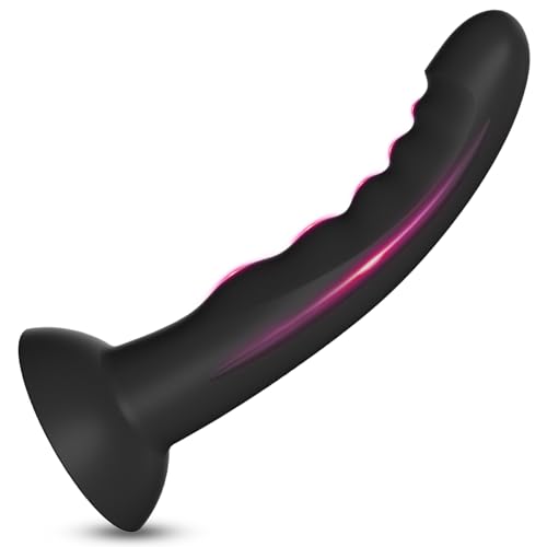 BDSMAGE Silicona Dildo con ventosa, Anal Plug Dilatador Plug Anales, Forma ondulada consoladores, Plugs Anaux Butt Plug Silicone, Juguetes Eróticos para Adultos (S)