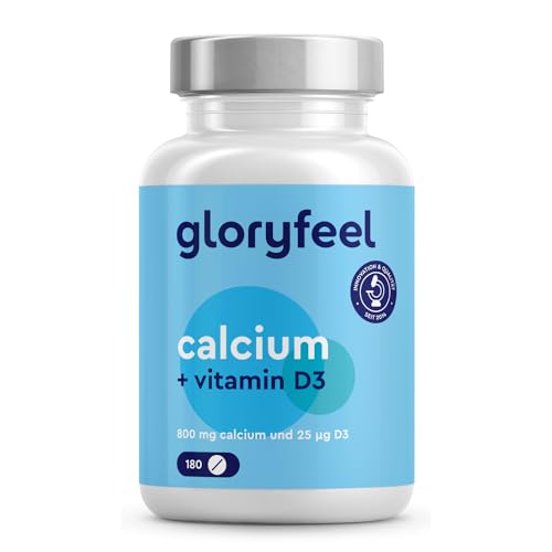 Calcium Tabletten 800 mg + Vitamin D3 1000 I.E. - Kalzium aus Calciumcarbonat Hochdosiert - D3 zur Unterstützung der Calcium-Aufnahme* - 180 Tabletten für 3 Monate - Laborgeprüft, ohne Zusätze Calcium Tabletten 800 mg + Vitamin D3 1000 I.E. - Kalzium aus Calciumcarbonat Hochdosiert - D3 zur Unterstützung der Calcium-Aufnahme* - 180 Tabletten für 3 Monate - Laborgeprüft, ohne Zusätze