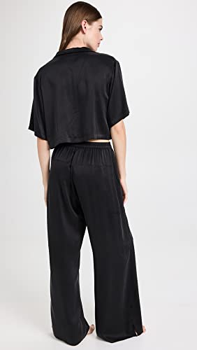 Lunya Women's Washable Silk High Rise Pant Set, Immersed Black, Xs #TOP2