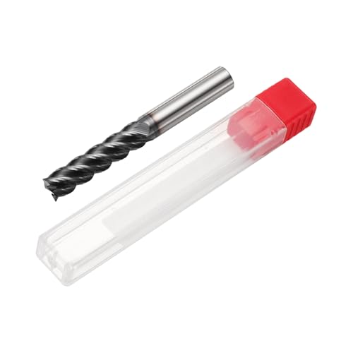 Image of HARFINGTON Carbide Square Nose End Mill Bit 1 /2 inch Cut Dia 4 Flutes TiAlN Coated Milling Cutter for Hardened Steel Metal (1 /2 inch Shank 2 inch Cut Length 4 inch Long 45 Degree HRC49-51)