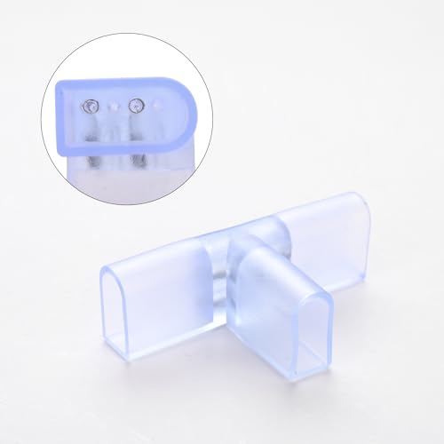 Image of Yescom 10 Sets of T Shape Junction 3 to 1 Wire Wire Splice Connector with | 2-Pin for BiLume 2700K Sunset Glow Warm White AC110-120V LED Neon Rope Lights