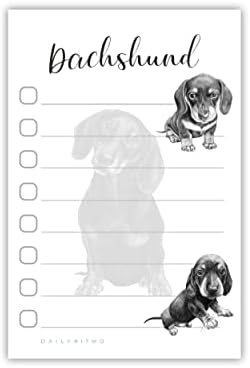 Dachshund Sticky Notepad to Do List | Weiner Dog Lover Gifts for Women | Office School Supply Sticky Notes 10 cmx15 cm 50 Pages