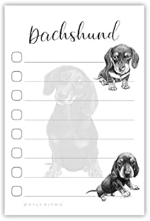 Dachshund Sticky Notepad to Do List | Weiner Dog Lover Gifts for Women | Office School Supply Sticky Notes 10 cmx15 cm 50 Pages