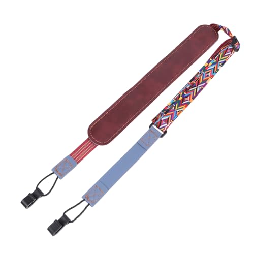 Milisten Correa Ajustable para Ukulele de Cuero PU Correa de Hombro Sin Taladro Estilo Étnico Azul para...