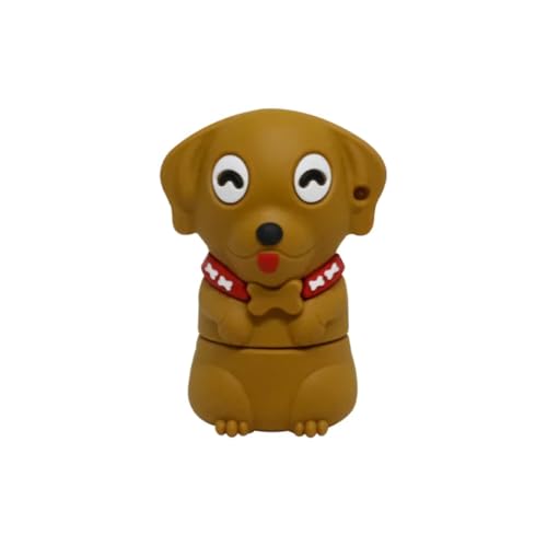 Image of SippyTales~Cute Dog USB Flash Drive, Brown Puppy Design Memory Stick with Red Bone Collar, Novelty Animal Storage Device, 2.0 Pen Drive, High Speed Data Transfer (16, GB)
