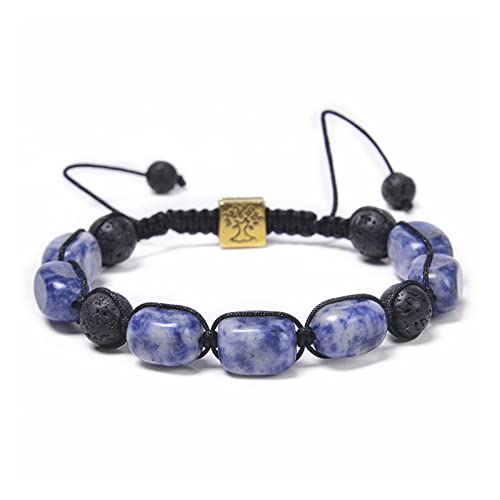 Bracelet 7 chakras contre le stress avec pierre de lave pour huiles essentielles