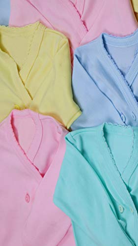 Image of ToBeInStyle Babies' 4 Pack Relaxed Fit Short or Long Sleeve Button Up Kimono Tee Swaddle Shirt
