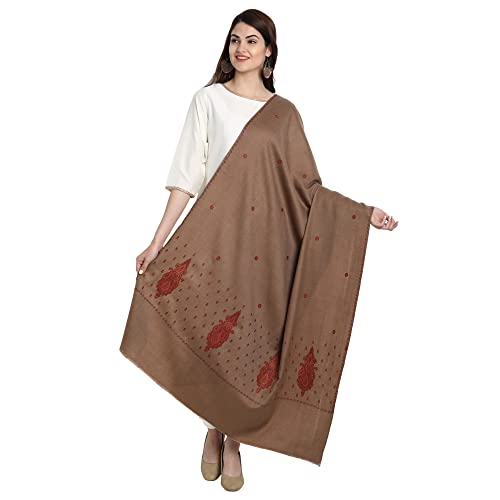 Écharpe laine pashmina Kashmiri Sozni anti-froid douce et large