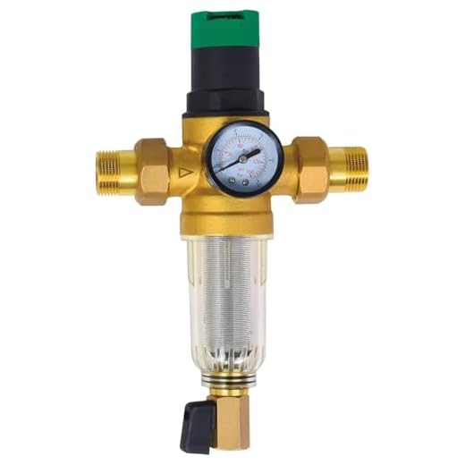AQUA HEATING Druckminderer Wasser mit Manometer und Messgerät, Wasserdruckminderer 3/4 Zoll Wasserdruckregler mit selbstreinigendem Siebfilter, Druckminderventil Druckregler Messing