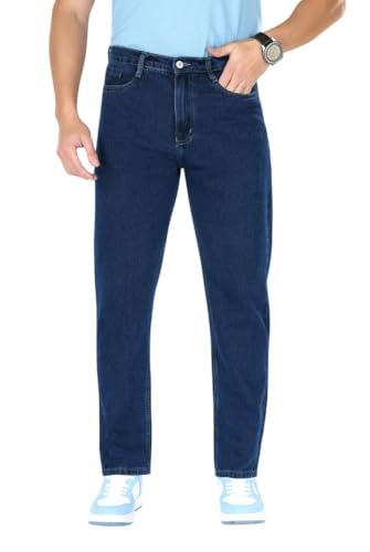 Image of Men's Straight Fit Stylish Non Stretch Mid Rise Pure Cotton Crafted with Premium Fabric Relaxed Jeans Available in Variety of Colour