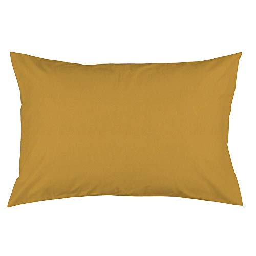 Exotica Collection 1200 Thread Count 2-Pieces Pillow Cases Egyptian Cotton Queen Size Pillow Case Solid Pattern (Gold Color)