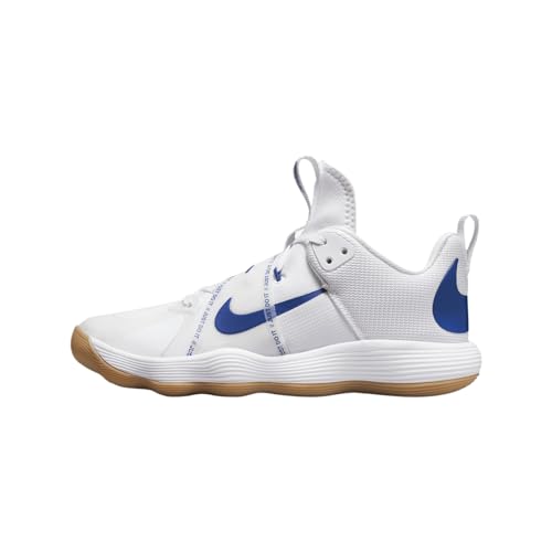 Nike React HyperSet Indoor Court Shoes (CI2955-140, White/Gum Light Brown/Game Royal) Size 12.5