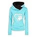 Masrin Hoodie Damen Herbst Winter Plüsch Kapuzenpullover Warmes Sweatshirt mit Kapuze Modische Hundepfote Druck Oberteile Latzkragen Jumper Tops Langarm Pullover Tunika mit Tasche Pulli Shirt S-3XL