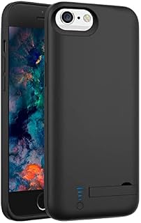 Battery Case for iPhone SE 2020/6S/6/7/8, 5500mAh Rechargeable Extended Battery Charging Pack Case for iPhone 8/7/6S/6/SE 2020 4.7" External Backup Battery Charger PowerBank Protective Case, Black
