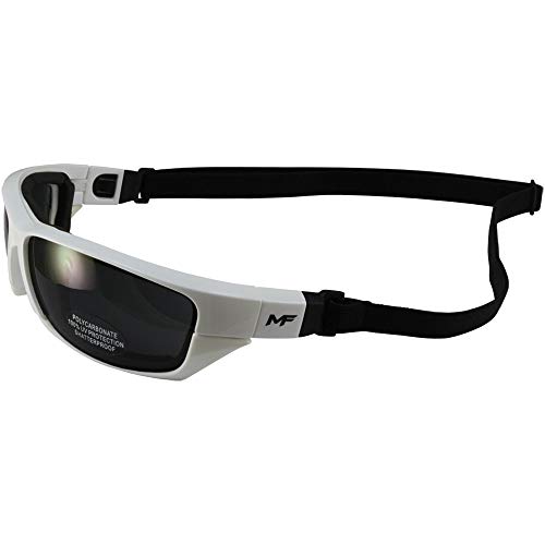 Swithback Padded Motocycle Riding Sunglasses/Goggles White and Grey Frame Smoke Lens With Removable Foam Padding3