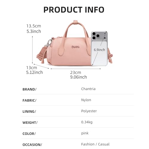 Image of Chantria Premium Small Sling Bag for Women Stylish, Chic Ladies Side Bag Nylon Water-repellent Handbag with Detachable Strap, Lightweight & Elegant Travel Crossbody Bag for Women