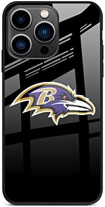 Officially Licensed Design Glass Glossy Mirror Team Phone Case Cover fit Ravens Compatible with iPhone 13 Pro Max Case 6.7 inch.