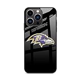 Officially Licensed Design Glass Glossy Mirror Team Phone Case Cover fit Ravens Compatible with iPho