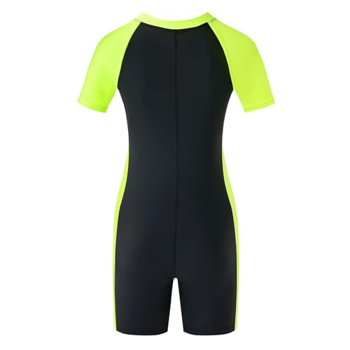 Image of karrack Girls and Boys One Piece Rash Guard Swimsuit Kid Water Sport Short Swimsuit UPF 50+ Sun Protection Bathing Suits