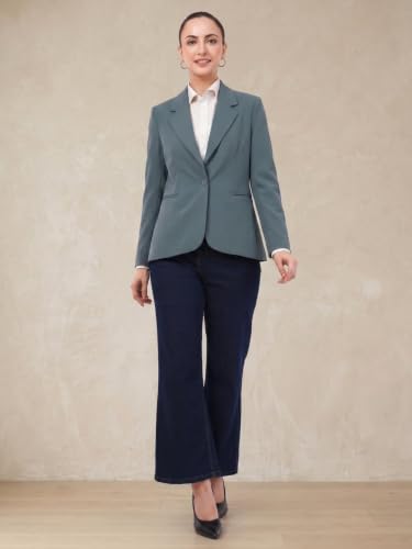 Image of SaintX Women's Premium Formal Blazer | Fully Lined | Regular Fit | 4-Way Stretchable Ultra-Light Fabric | Fashion-Forward | Office /Meetings (WB01)