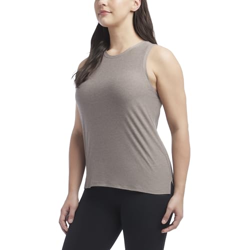 Jockey Women's 2 Pack Fly Back Workout Tank Tops, Green Bay/Timeless Taupe, Small - image 3