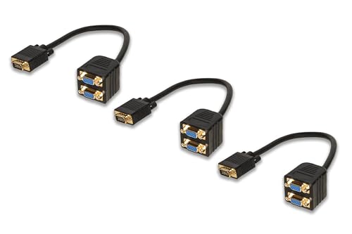 Répartiteur VGA mâle vers 2 ports VGA femelle Full HD 1080p pour PC Link LKADAT0603