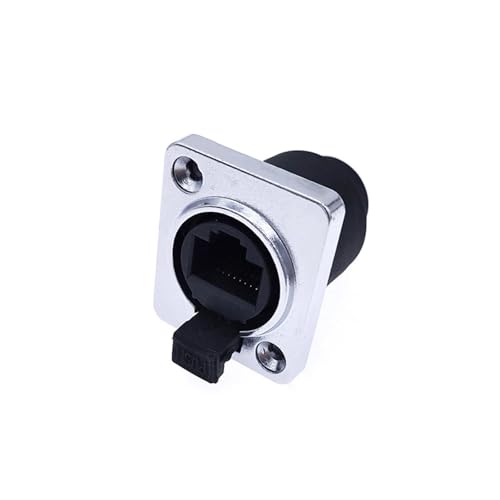 Conector de red RJ45 tipo D para montaje en panel con cubierta de goma 6